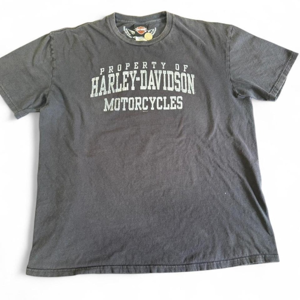 Harley Davidson black tee with back graphic. LONDON, ENGLAND